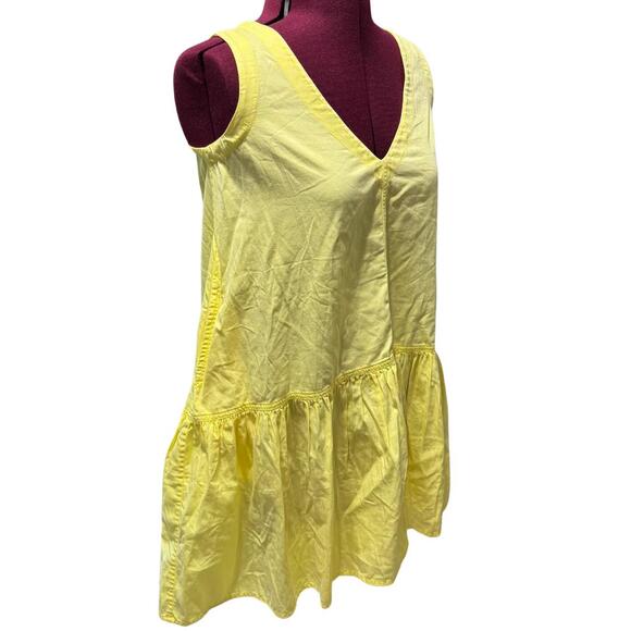 AMERICAN EAGLE Popover Sleeveless Tank Ruffle Sun Dress Soft Yellow Medium - Picture 4 of 6